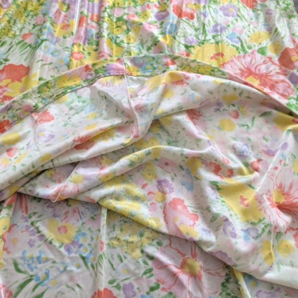 Vintage Floral 60s 70s Half Zip Pullover Robe Small Night Gown - Picture 5 of 9